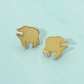 Faux Druzy Fish Silhouette Stud Earrings