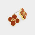 "Hope" Leather Quatrefoil Clover Stud Earring