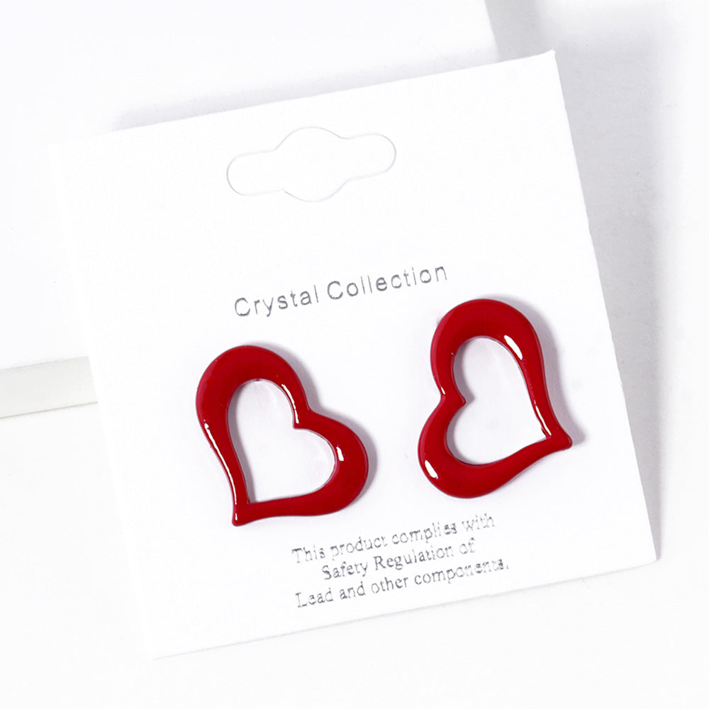 Open Heart Stud Earrings