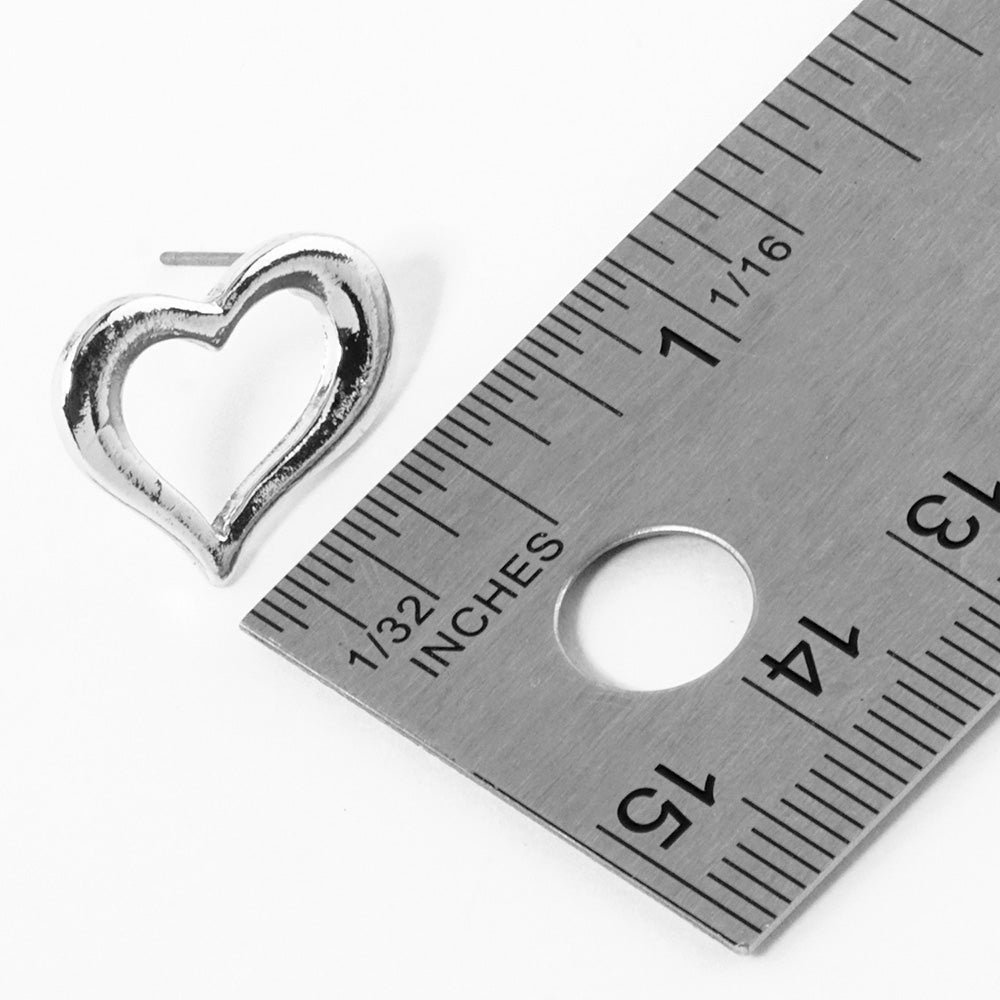 Open Heart Stud Earrings
