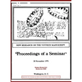 New Research on the Voynich Manuscript: Proceedings of a Seminar - Hardcover