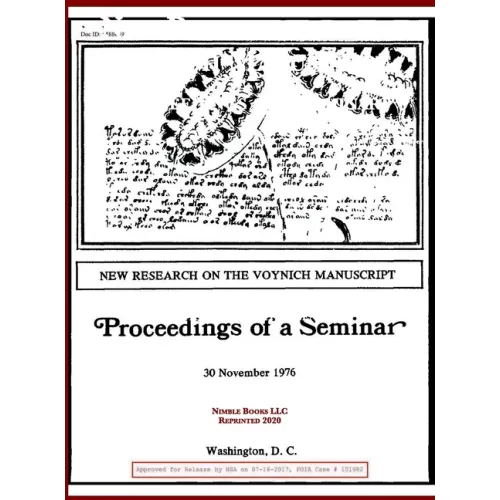 New Research on the Voynich Manuscript: Proceedings of a Seminar - Hardcover