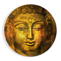 Golden Buddha Face Glass Wall Art