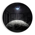 Cratered Moon Eclipse Glass Wall Art