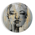 Gold Leaf Charcoal Face Study Glass Wall Art
