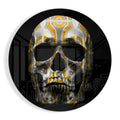 Golden Loop Pattern Skull Glass Wall Art
