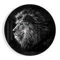 Blue Eyed Lion Round Portrait Glass Wall Art