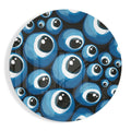 Blue Evil Eye Bead Cluster Pattern Glass Wall Art