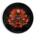 Red Splatter Dahlia Glass Wall Art