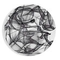 Black Wire Smoke Loops Round Glass Wall Art