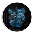 Blue Betta Fish Flowing Fins Glass Wall Art