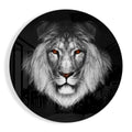 Amber Eyed Round Lion Face Glass Wall Art