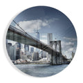 Brooklyn Bridge Skyline Circle Glass Wall Art