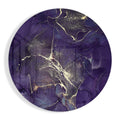 Purple Gold Vein Marble Glass Wall Art