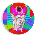 Pop Art Poppy Three Toga Figures Glass Wall Art