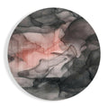 Coral Blush Black Ink Flow Glass Wall Art