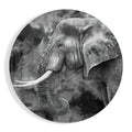 Monochrome Painted Elephant Profile Glass Wall Art