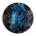Deep Blue Marble Copper Veins Glass Wall Art
