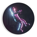 Neon Glow Falling Figure Glass Wall Art