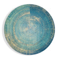Teal Woven Concentric Rings Glass Wall Art
