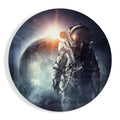 Planet Gazing Astronaut Glass Wall Art