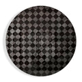 Charcoal Gray Distressed Checker Glass Wall Art