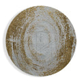 Cream Gold Textured Circle Glass Wall Art