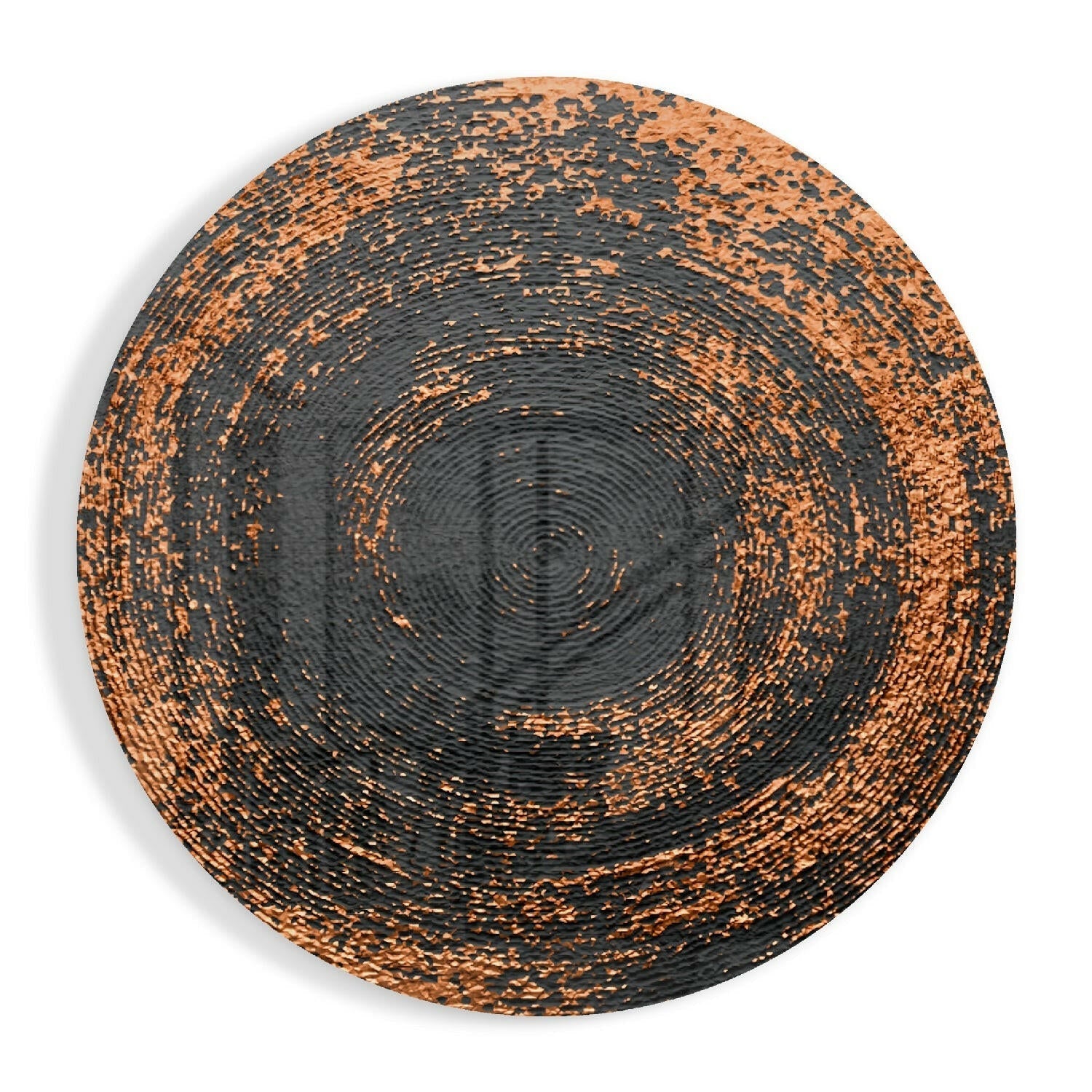 Copper Black Ring Circle Glass Wall Art