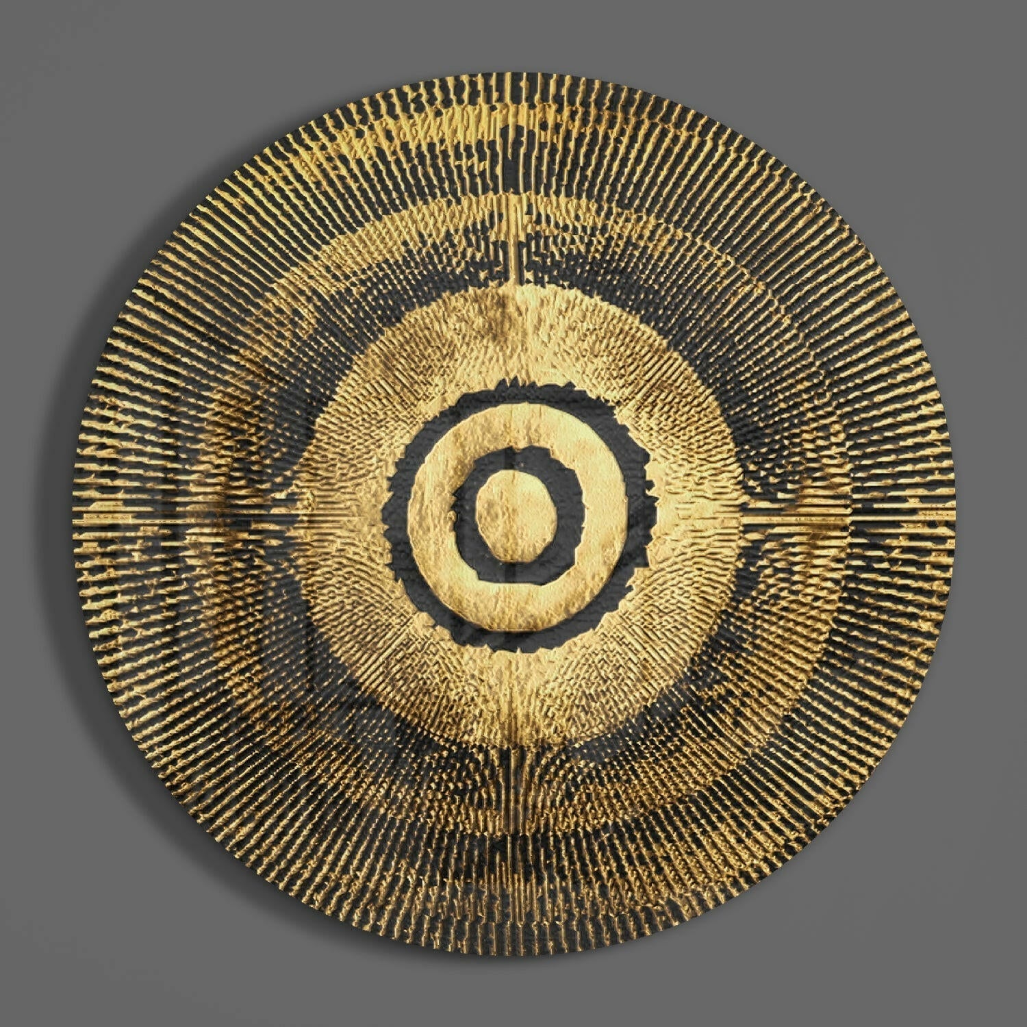 Gold Bullseye Sunburst Glass Wall Art