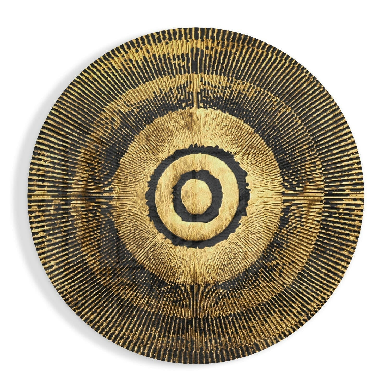 Gold Bullseye Sunburst Glass Wall Art