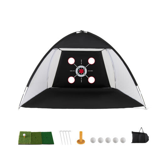10.3 x 6.5 Feet Golf Practice Net with Foldable Tri-Turf Mat