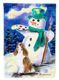 English Springer Spaniel with Artist Snowman Garden Flag Mailbox Decorative Yard Banner Outside Patio Artwork for Flower Beds, Garden Size, Multicolor