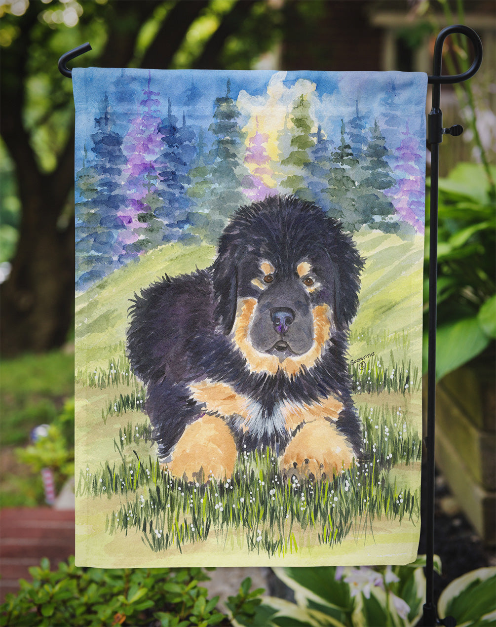 Tibetan Mastiff Garden Flag Mailbox Decorative Yard Banner Outside Patio Artwork for Flower Beds, Garden Size, Multicolor