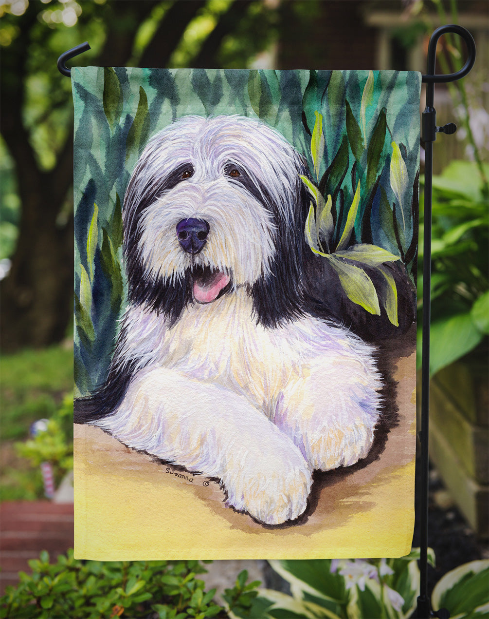 Bearded Collie Garden Flag Mailbox Decorative Yard Banner Outside Patio Artwork for Flower Beds, Garden Size, Multicolor