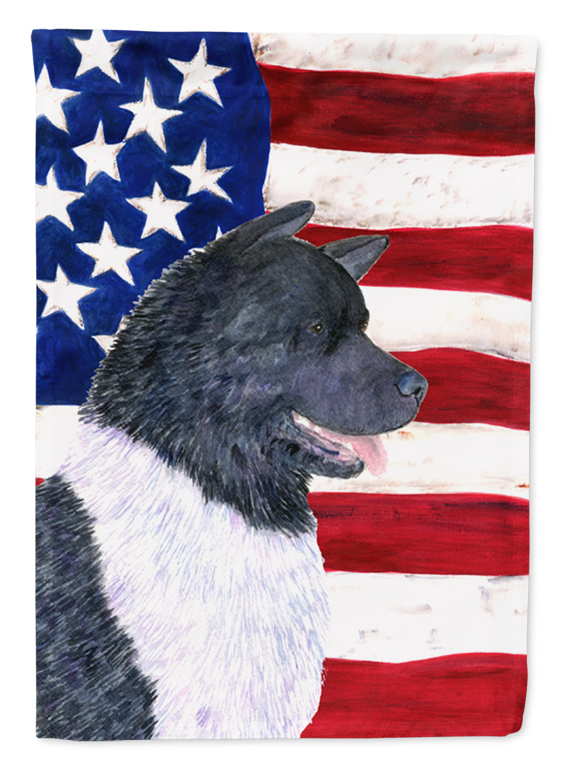 USA American Flag with Akita Garden Flag Mailbox Decorative Yard Banner Outside Patio Artwork for Flower Beds, Garden Size, Multicolor
