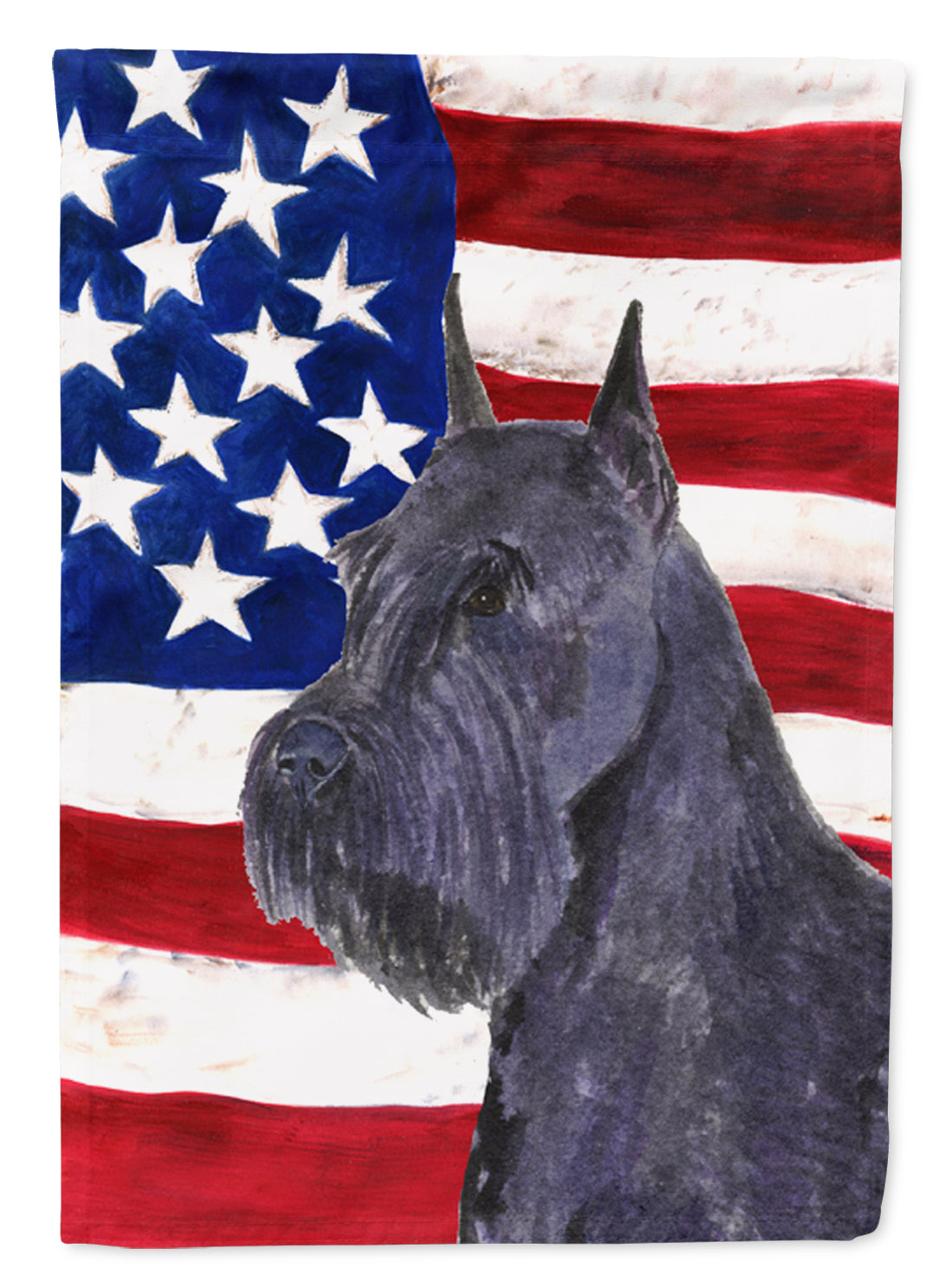 USA American Flag with Schnauzer Garden Flag Mailbox Decorative Yard Banner Outside Patio Artwork for Flower Beds, Garden Size, Multicolor
