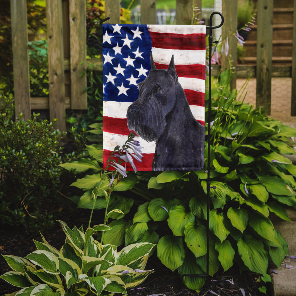 USA American Flag with Schnauzer Garden Flag Mailbox Decorative Yard Banner Outside Patio Artwork for Flower Beds, Garden Size, Multicolor