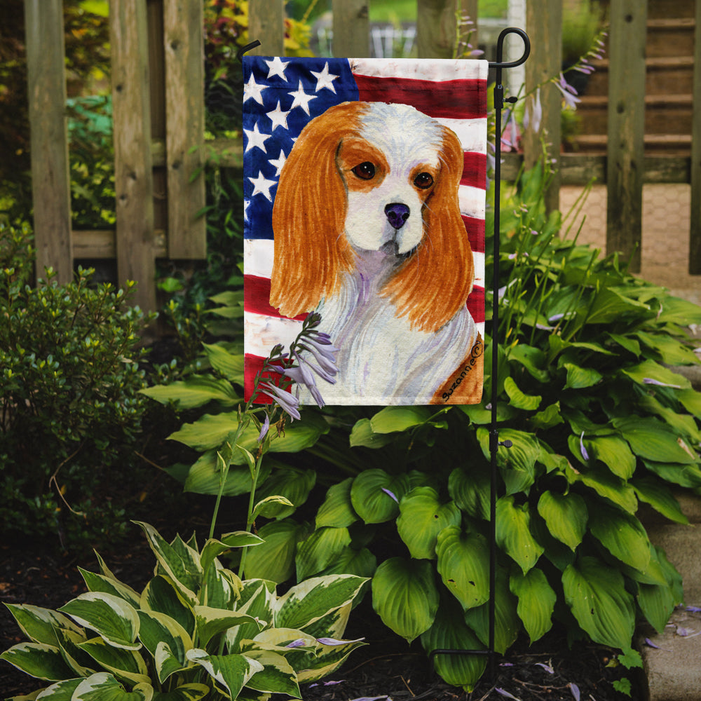 USA American Flag with Cavalier Spaniel Garden Flag Mailbox Decorative Yard Banner Outside Patio Artwork for Flower Beds, Garden Size, Multicolor