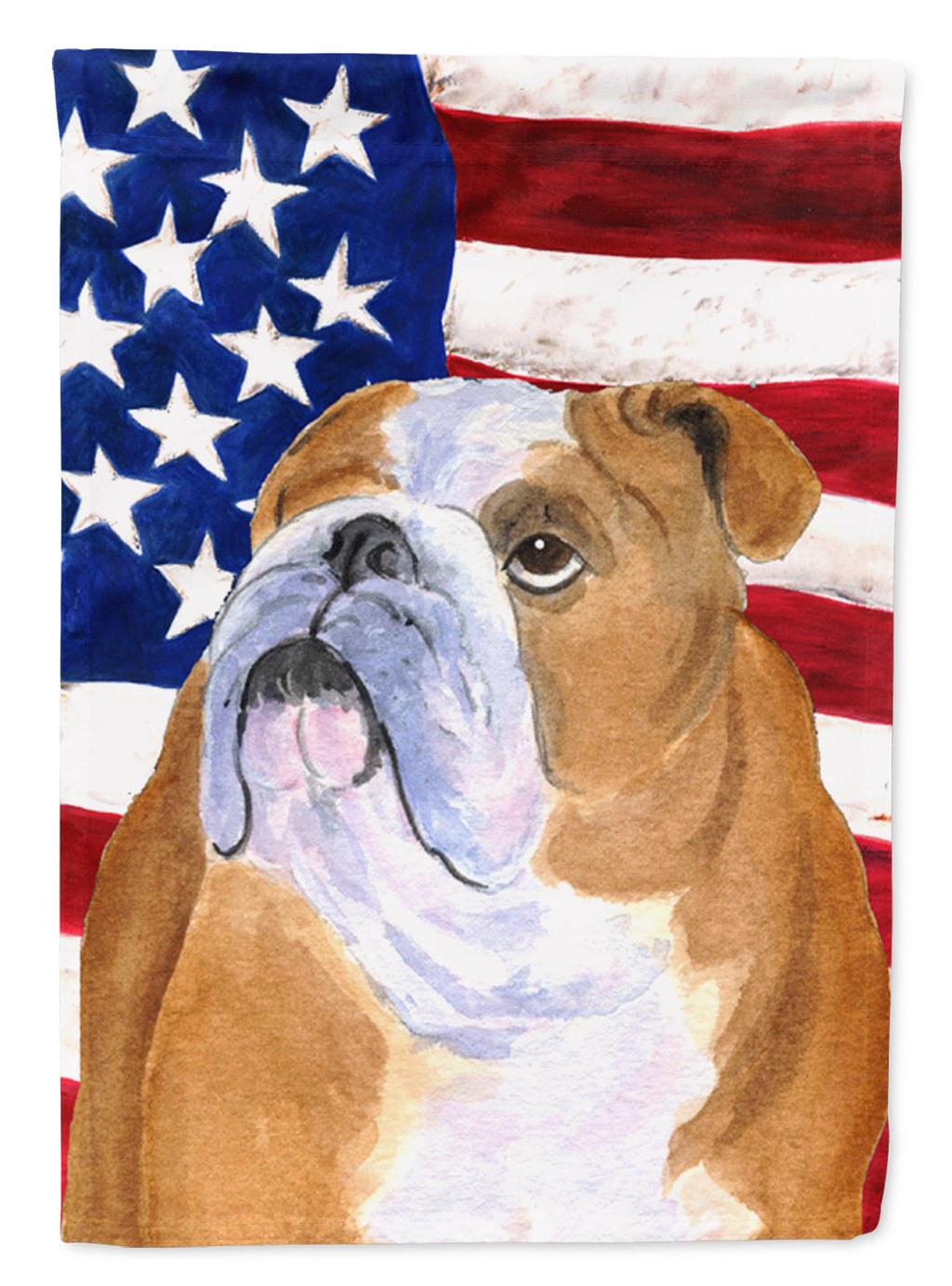 USA American Flag with Bulldog English Garden Flag Mailbox Decorative Yard Banner Outside Patio Artwork for Flower Beds, Garden Size, Multicolor