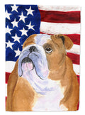 USA American Flag with Bulldog English Garden Flag Mailbox Decorative Yard Banner Outside Patio Artwork for Flower Beds, Garden Size, Multicolor