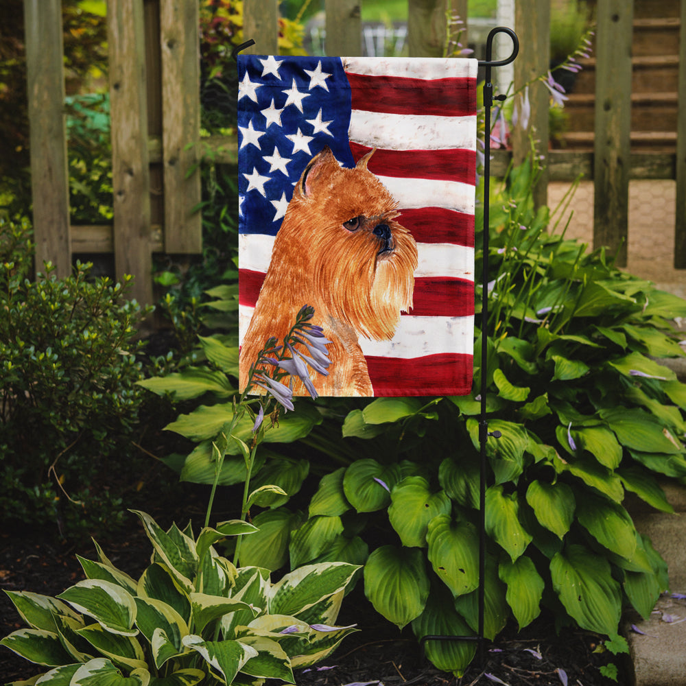 USA American Flag with Brussels Griffon Garden Flag Mailbox Decorative Yard Banner Outside Patio Artwork for Flower Beds, Garden Size, Multicolor