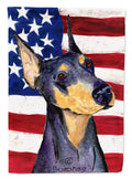 USA American Flag with Doberman Garden Flag Mailbox Decorative Yard Banner Outside Patio Artwork for Flower Beds, Garden Size, Multicolor