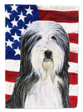 USA American Flag with Bearded Collie Garden Flag Mailbox Decorative Yard Banner Outside Patio Artwork for Flower Beds, Garden Size, Multicolor