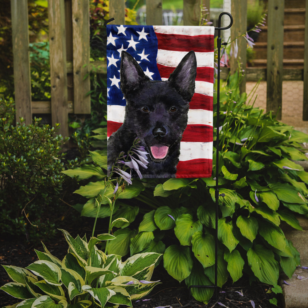 USA American Flag with Australian Kelpie Garden Flag Mailbox Decorative Yard Banner Outside Patio Artwork for Flower Beds, Garden Size, Multicolor