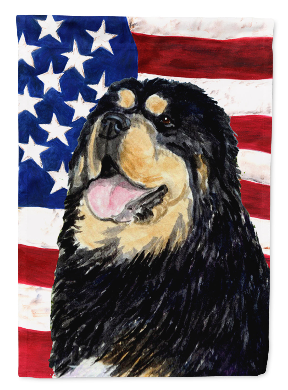 USA American Flag with Tibetan Mastiff Garden Flag Mailbox Decorative Yard Banner Outside Patio Artwork for Flower Beds, Garden Size, Multicolor