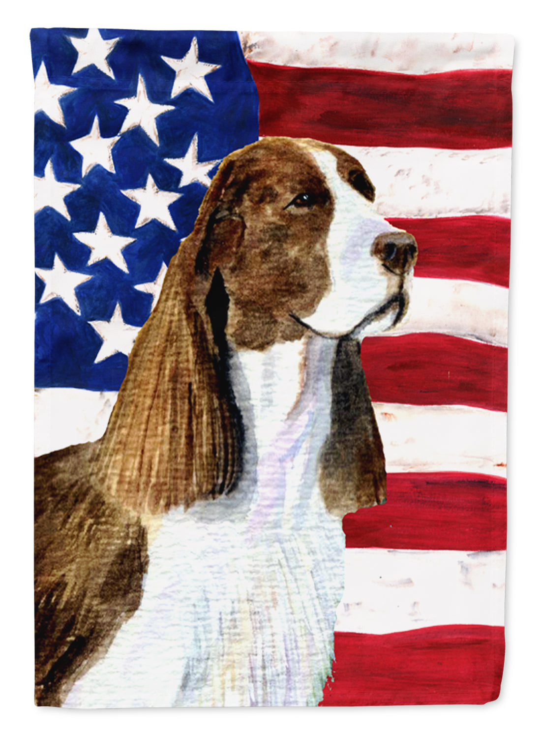 USA American Flag with Springer Spaniel Garden Flag Mailbox Decorative Yard Banner Outside Patio Artwork for Flower Beds, Garden Size, Multicolor