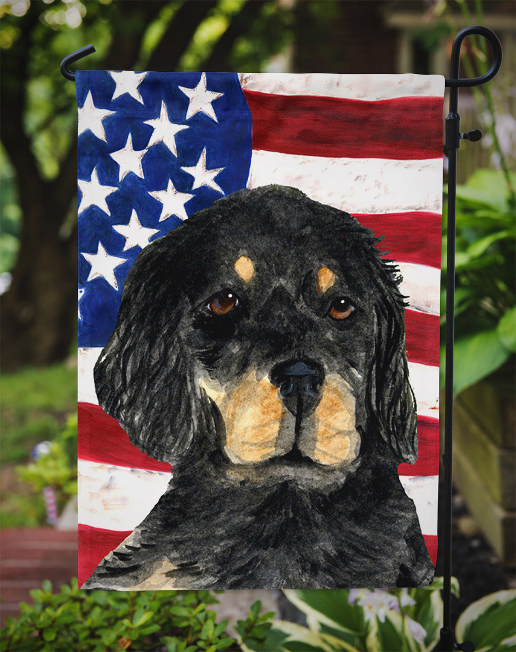 USA American Flag with Gordon Setter Garden Flag Mailbox Decorative Yard Banner Outside Patio Artwork for Flower Beds, Garden Size, Multicolor
