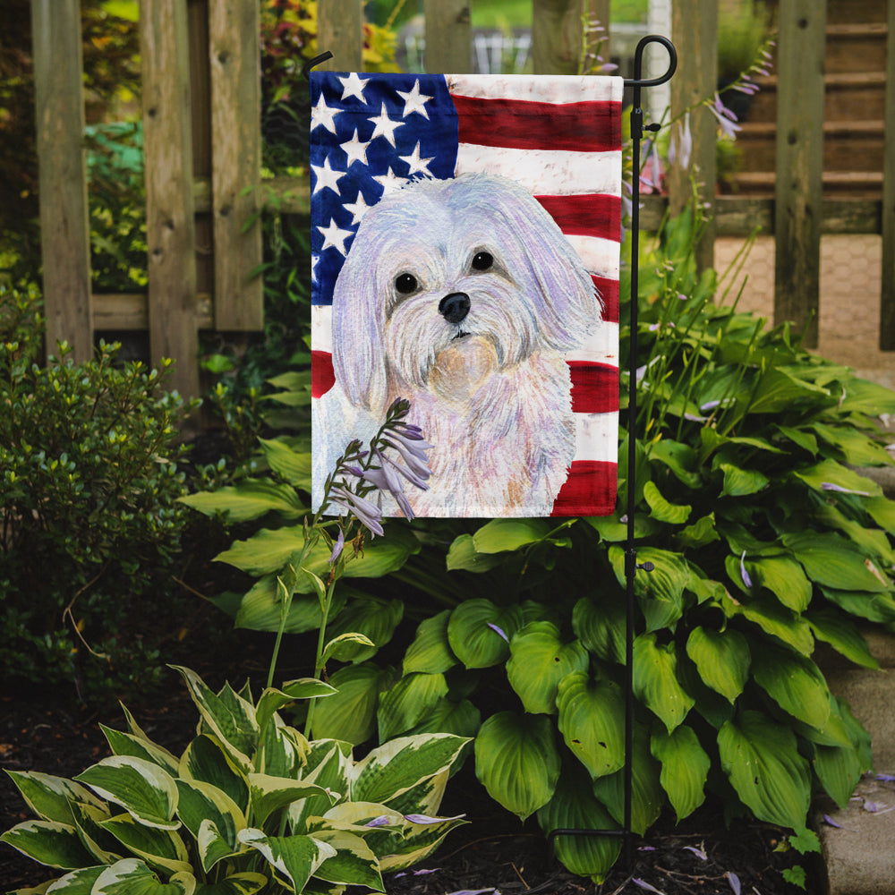 USA American Flag with Maltese Garden Flag Mailbox Decorative Yard Banner Outside Patio Artwork for Flower Beds, Garden Size, Multicolor