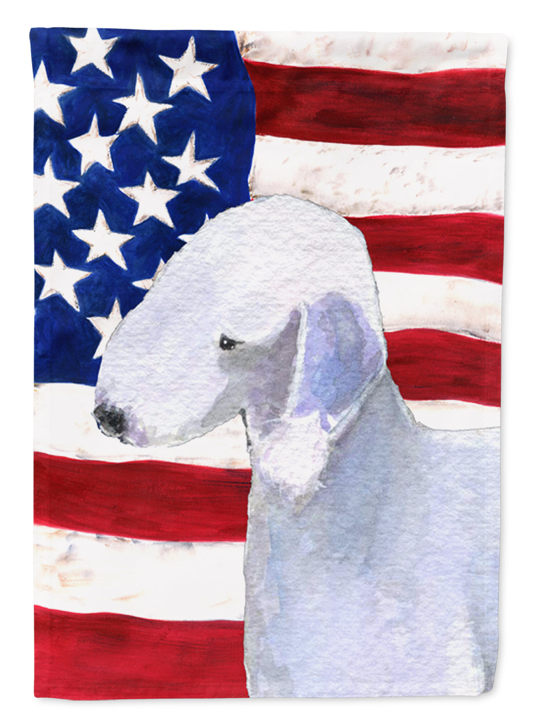 USA American Flag with Bedlington Terrier Garden Flag Mailbox Decorative Yard Banner Outside Patio Artwork for Flower Beds, Garden Size, Multicolor