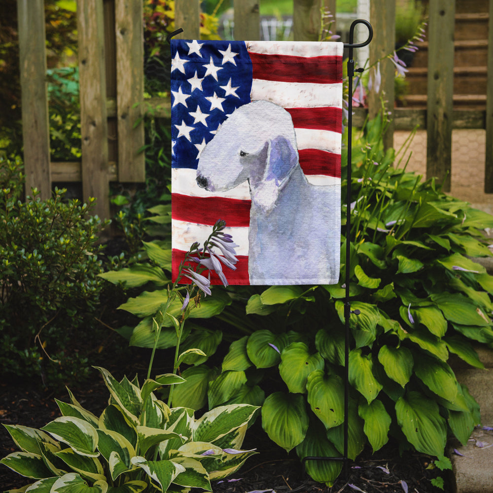 USA American Flag with Bedlington Terrier Garden Flag Mailbox Decorative Yard Banner Outside Patio Artwork for Flower Beds, Garden Size, Multicolor